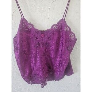 Vintage 1990s Camisole Purple Lace By Deena Size M